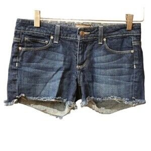 Paige Denim Jean Shorts Raw Hem 27 Midrise